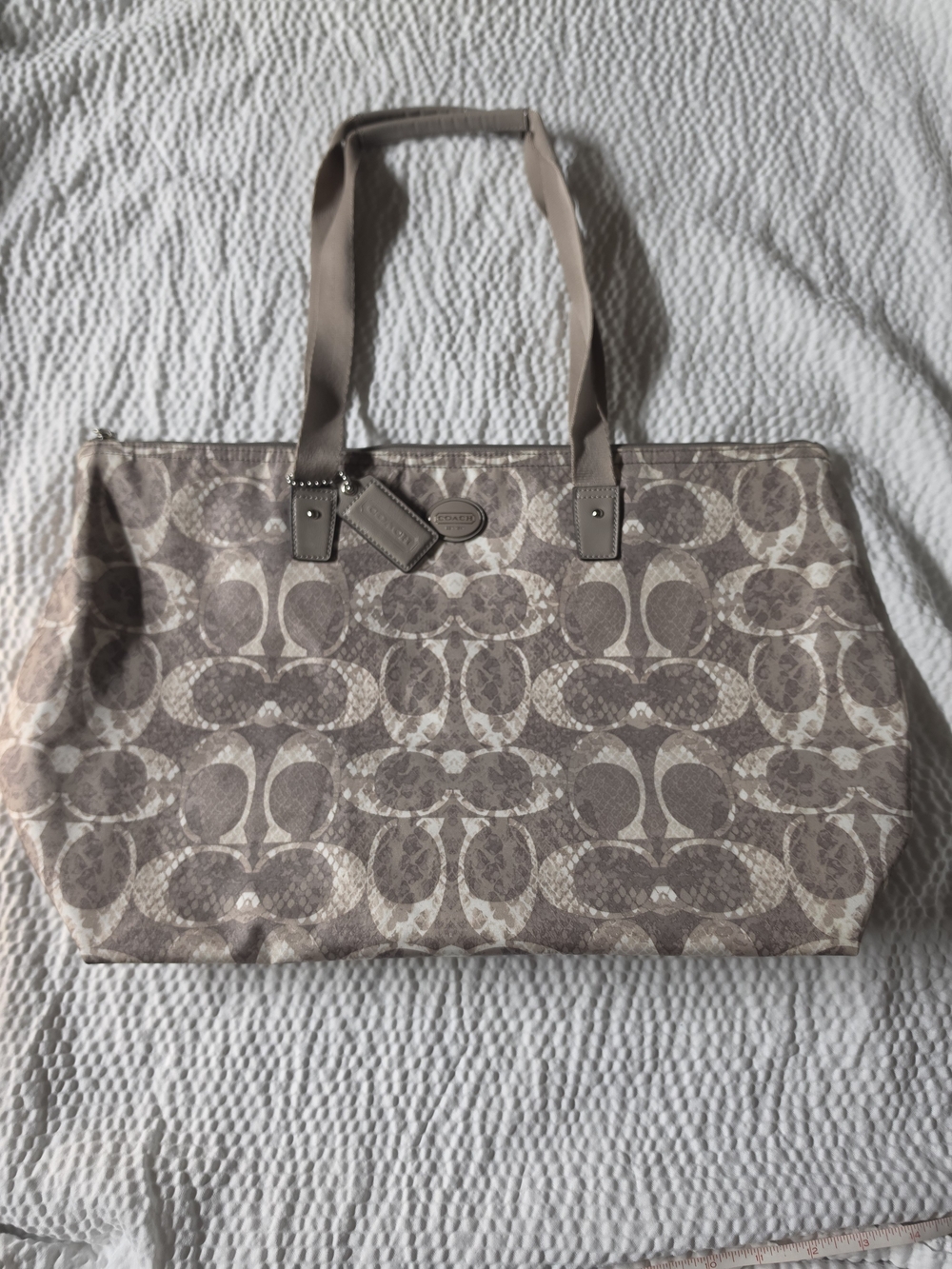 Coach Beige & Taupe Signature Canvas Tote